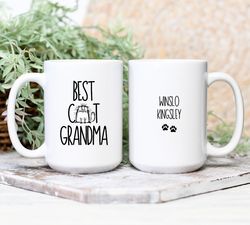 cat grandma gift, cat grandma mug, personalized gift for cat