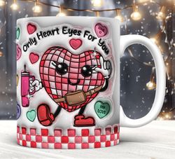 3d inflated only heart eyes for you mug