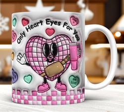 3d inflated only heart eyes for you mug