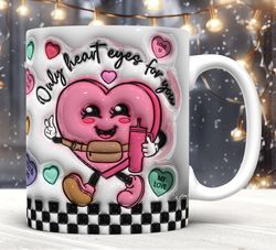 3d inflated only heart eyes for you mug