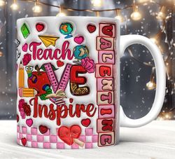 3d inflated teach love inspire mug