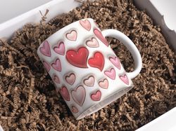 3d valentines day hearts inflated mug