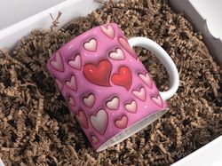 3d valentines day hearts inflated mug