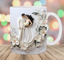 3d wedding couple mug