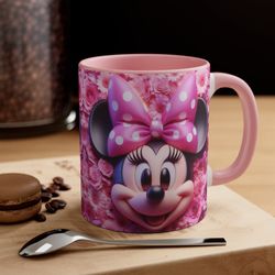 pink floral minnie 3d mug