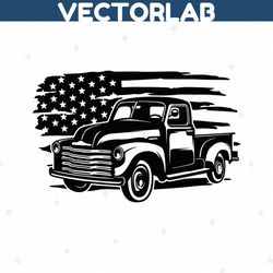 US Vintage Truck SVG File | Farm Truck SVG | Pickup Truck Svg | Retro Car Svg | Cricut Cutting Files |