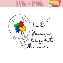 autism awareness let your light shine puzzle piece png