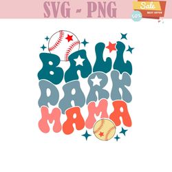 retro ballpark mama baseball mom svg