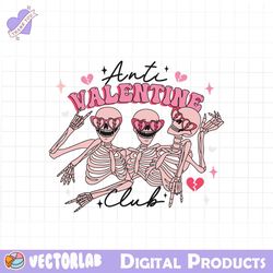 anti valentine club funny skeleton svg