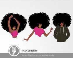 3 african american girls - svg cutting files