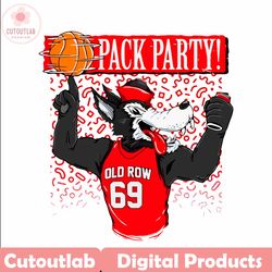 retro nc state wolfpack basketball pack party png