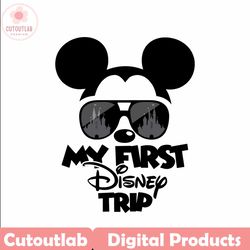 y first disney trip mickey glasses svg