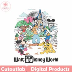 vintage walt disney world mickey and friends png