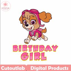 cute paw patrol skye birthday girl svg