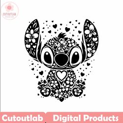 floral sitch cartoon character svg file