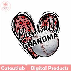 retro heart baseball grandma png