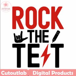 rock the test student testing png