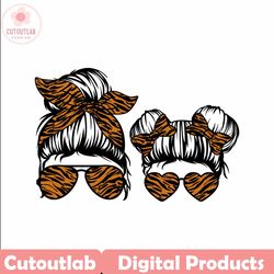 tiger mom life svg | animal sunglasses svg | kidlife svg | messy mom bun svg | cricut cutting file cut clipart vector