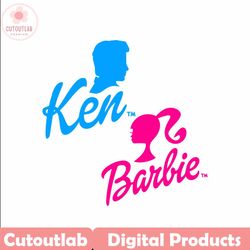 barbi and ken font and head layered bundle svg, png, eps, dxf files cricut use silhouette