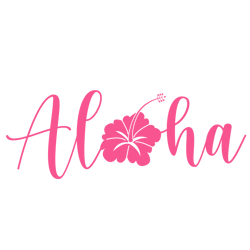 aloha hibiscus handlettered cut files