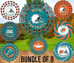 miami football wind spinners stickers air fresheners coasters and more png digital download