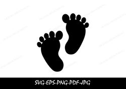 foot prints, svg, png, jpg, commercial use, digital cut file, transparent background, instant download, silhouette, foot