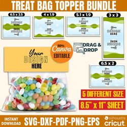 treat bag toppers template bundle, treat bag topper svg, canva editable treat bag topper, canva editable template, treat