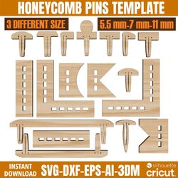 honeycomb bed pins, glowforge pins, honeycomb pins svg, laser cut pins, crumb tray pin, laser hold down pins, laser cut