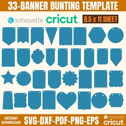 bunting banner svg, bunting svg, scallop banner svg, birthday party, svg, bunting birthday svg, scallop banner bunting,