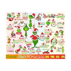 900 files the grinch bundle | 190 unique design | grinch christmas svg | grinch clipart files | files for cricut & silho