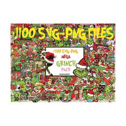 900 files the grinch bundle, 200 unique design, grinch christmas svg, grinch clipart files, files for cricut & silhouett