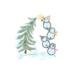 snowman stacking christmas tree svg