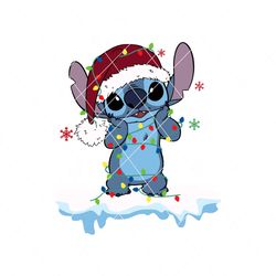 christmas stitch snow santa hat svg