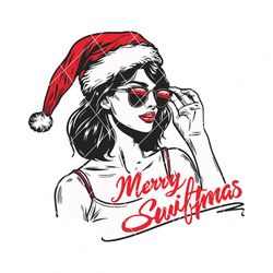 vintage merry swiftmas santa hat svg