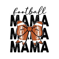 retro football mama with bow png digital download files