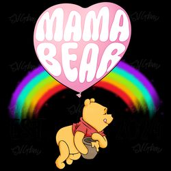 mama bear est 2024 winnie the pooh png digital download files