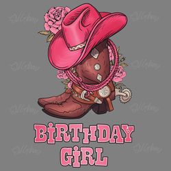 birthday cowgirl boots and hat png digital download files