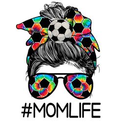 retro mom life soccer messy bun png digital download files