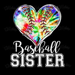 colorful baseball sister heart png digital download files
