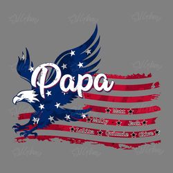 personalized papa american flag png digital download files