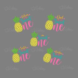 sweet one svg, sweet one pineapple svg, sweet one family bundle svg, pineapple birthday cu