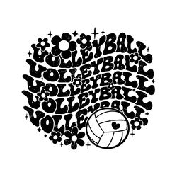groovy volleyball svg png sublimation digital download files