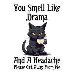 funny cat you smell like drama and a headache png