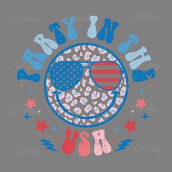 retro party in the usa smiley face png digital download files