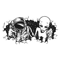 alien and astronaut smoking weed svg digital download files