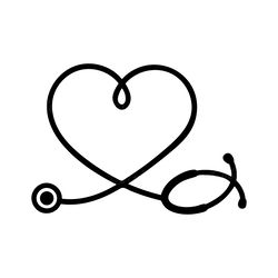 stethoscope heart monogram frame svg cut file for cricut design