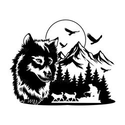 howling wolf svg digital download files