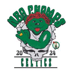 boston celtics 2024 nba champs grateful dead svg