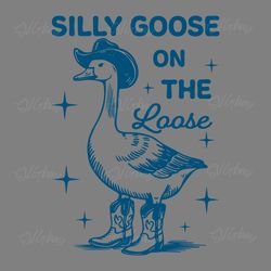 silly goose on the loose funny cowgirl meme svg