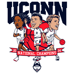 uconn mens basketball 2024 national champions caricatures svg